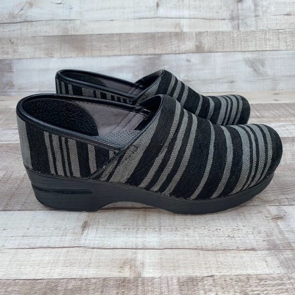 Dansko Shoes - Dansko Vegan Striped Fabric Slip On Clogs Size 38